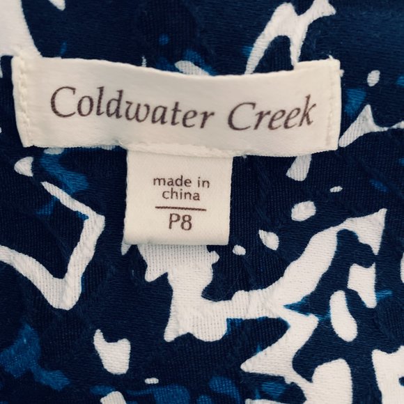 COLDWATER CREEK 2 SHADES BLUE WHITE JEAN STYLE JACKET - Picture 2 of 11